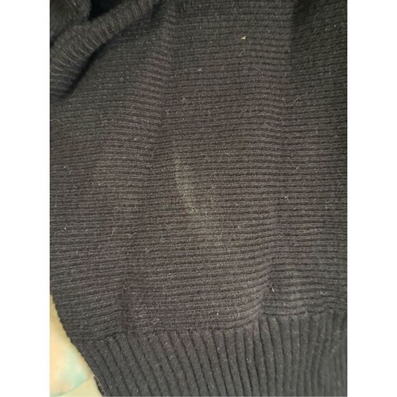 VILA Womens Black Wool Long Sleeve VNeck Puff Sleeve Pullover Sweater sz L - Picture 5 of 5